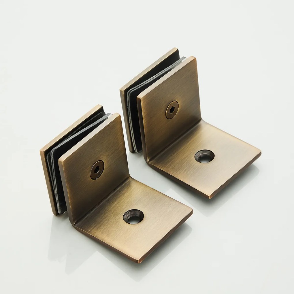 Saniclear Antique profielloze douchecabine 80x90cm met 90cm deur verouderd messing