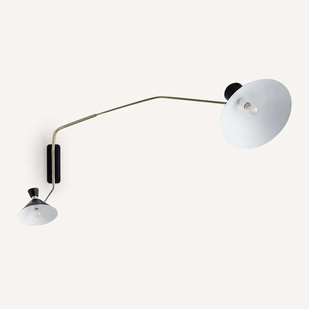 Dubbele wandlamp XL verouderde messing, Zoticus