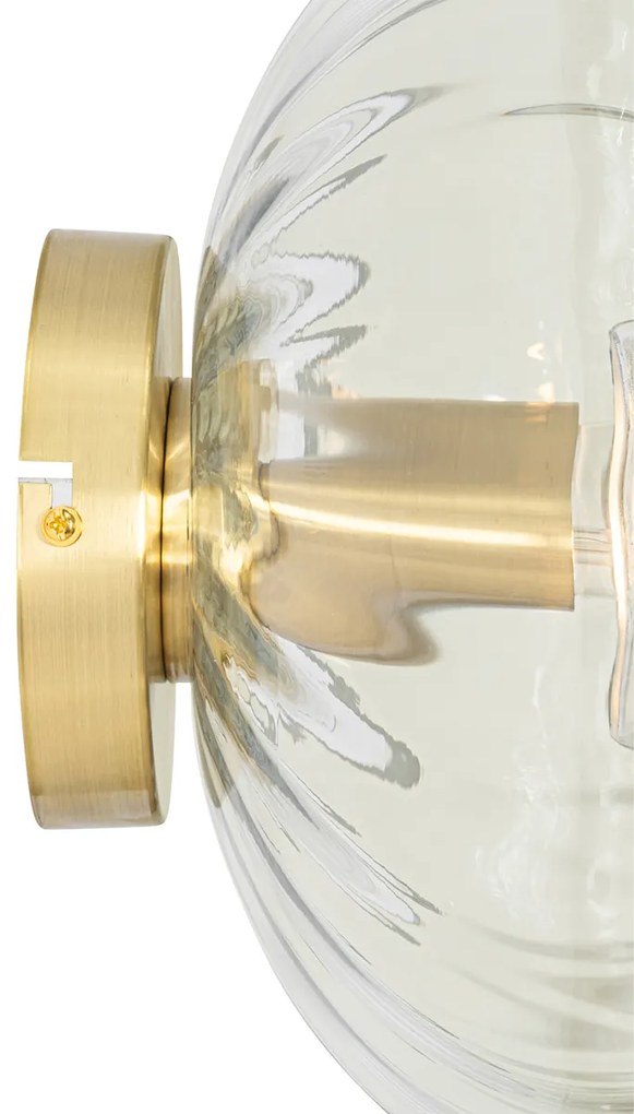 Art Deco wandlamp goud met glas - Ayesha