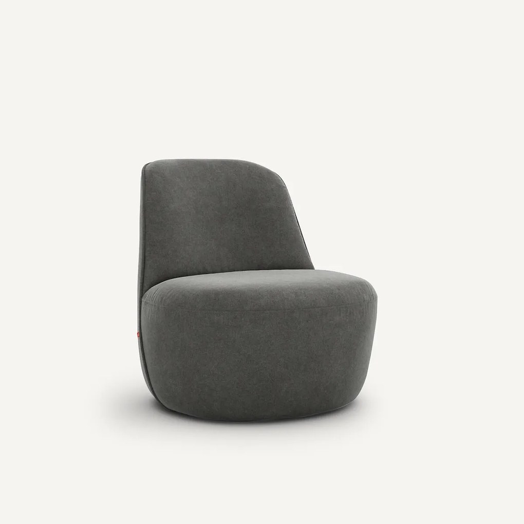 Draaifauteuil in stonewashed fluweel, Rosebury