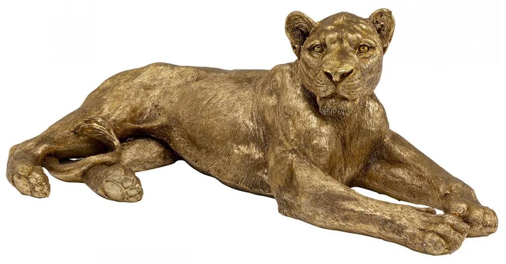 Kare Design Lion Gold Liggende Leeuw Goud