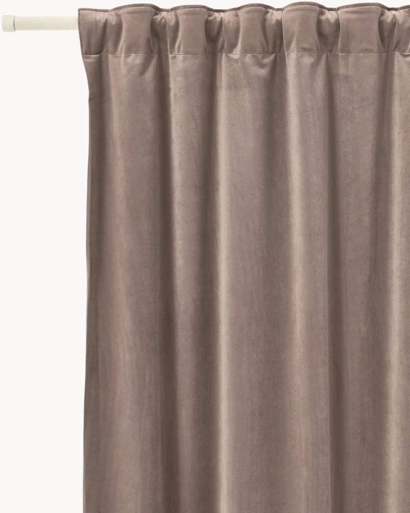 Fluwelen dim-out gordijnen Rush, 2-delig, B 135 cm
