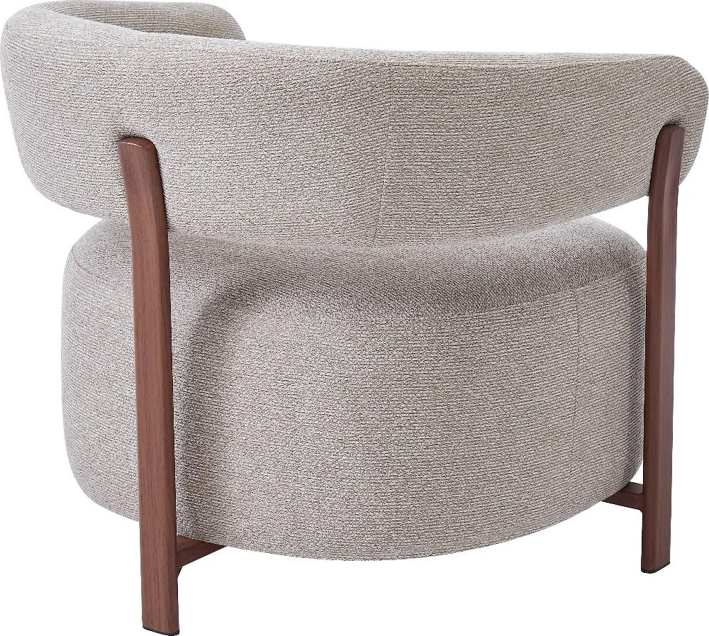 Fauteuil Met Ronde Rugleuning Eiken Beige