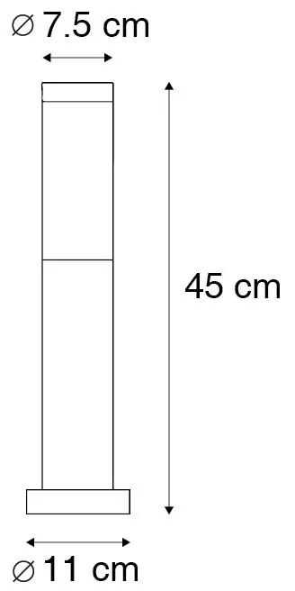 Buitenlamp paal antraciet 45 cm IP44 - Rox met grondpin en kabelmof