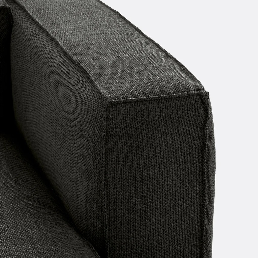 Modulaire longchair van getextureerde stof, Seven