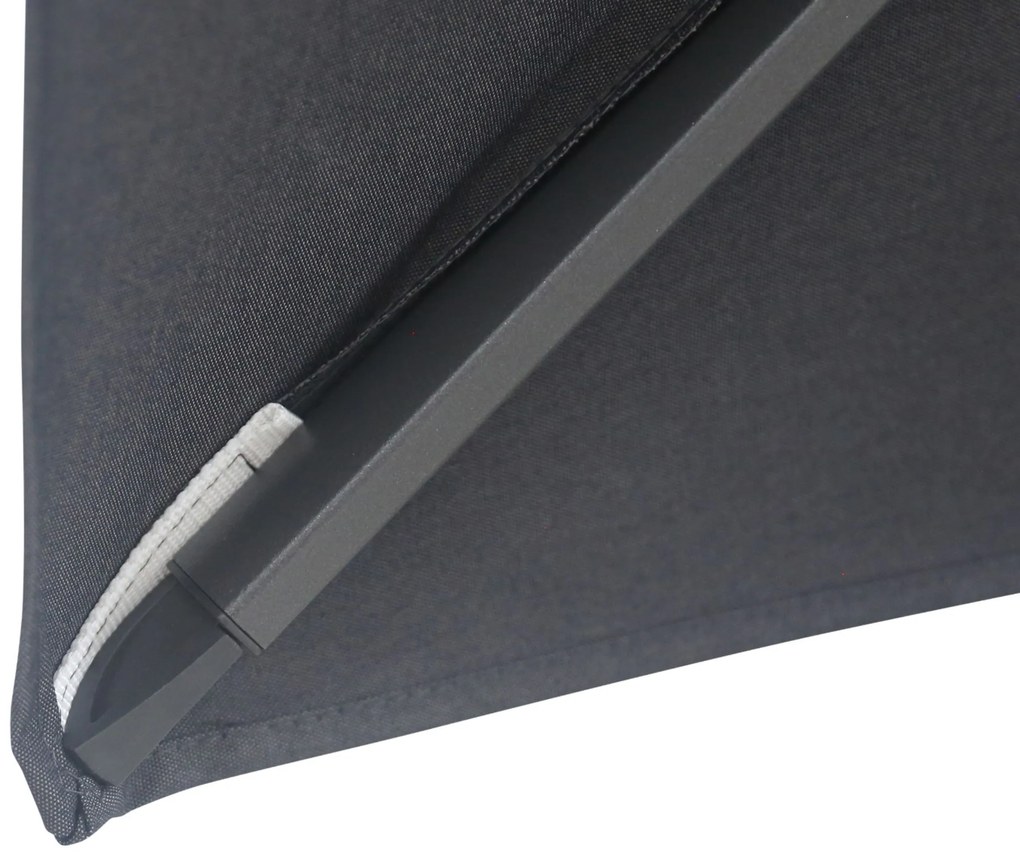 Zweefparasol 3x3.5m S2 Excellent (excl. voet) Grijs-antraciet Camello Luna