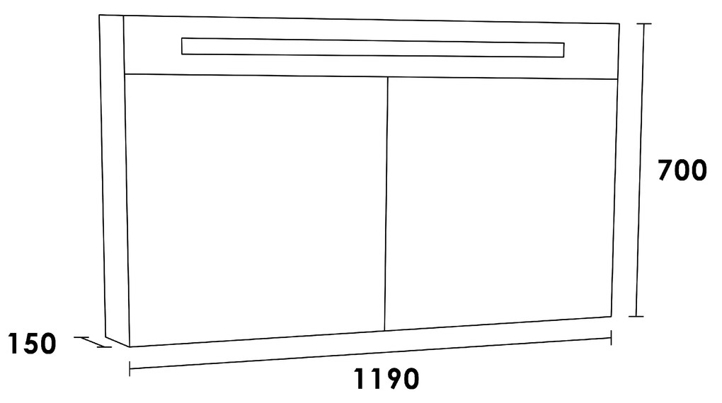 Sanituba Spiegelkast Double Face 120cm Antraciet eiken