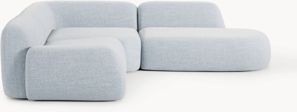 Modulaire bouclé hoekbank Wolke (4-zits) met chaise longue