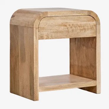 Rectangulaire Nachtkastje 45x30 Cm Van Mangohout En Mdf Shelby Mangohout - Sklum