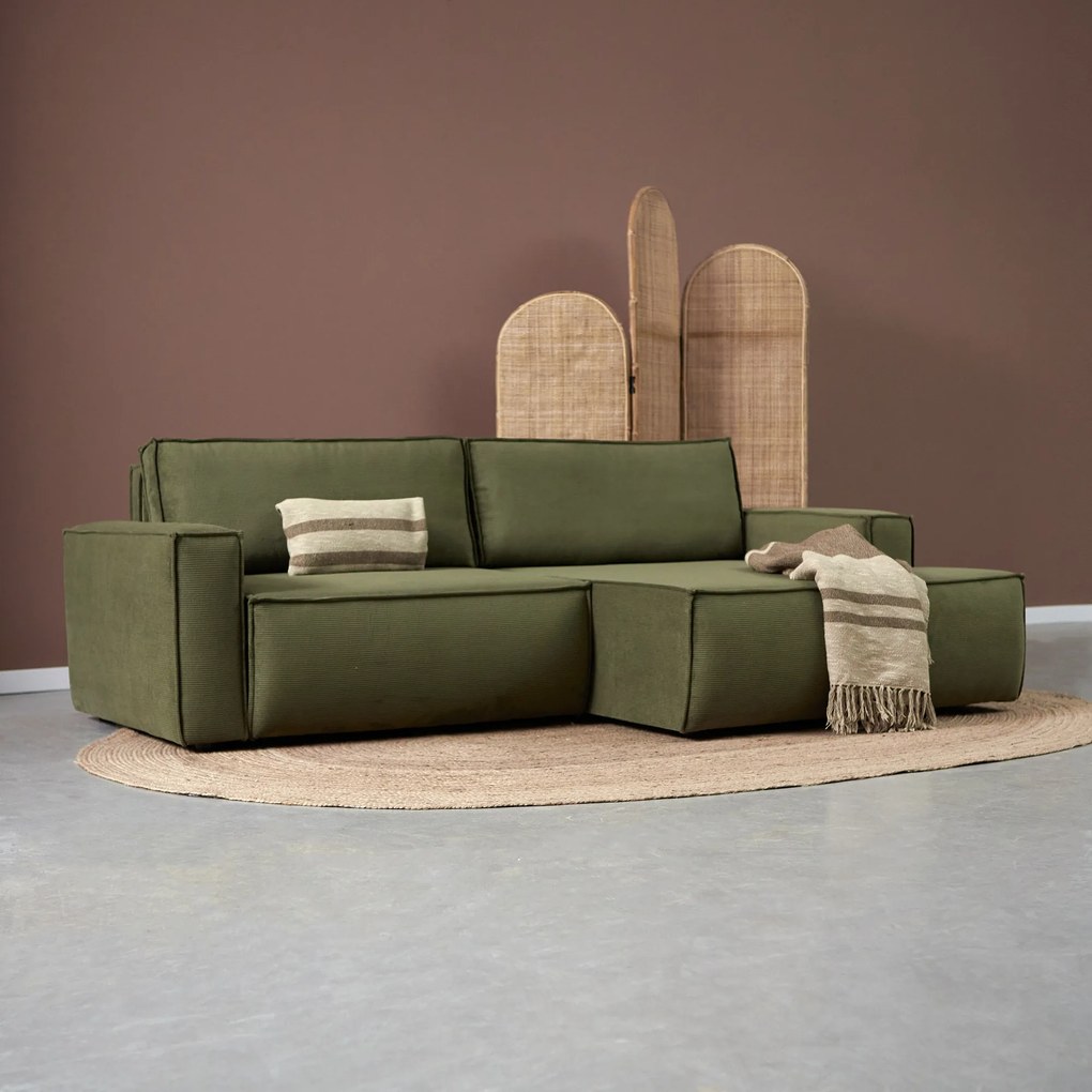 Groene Slaapbank Chaise Longue Rechts