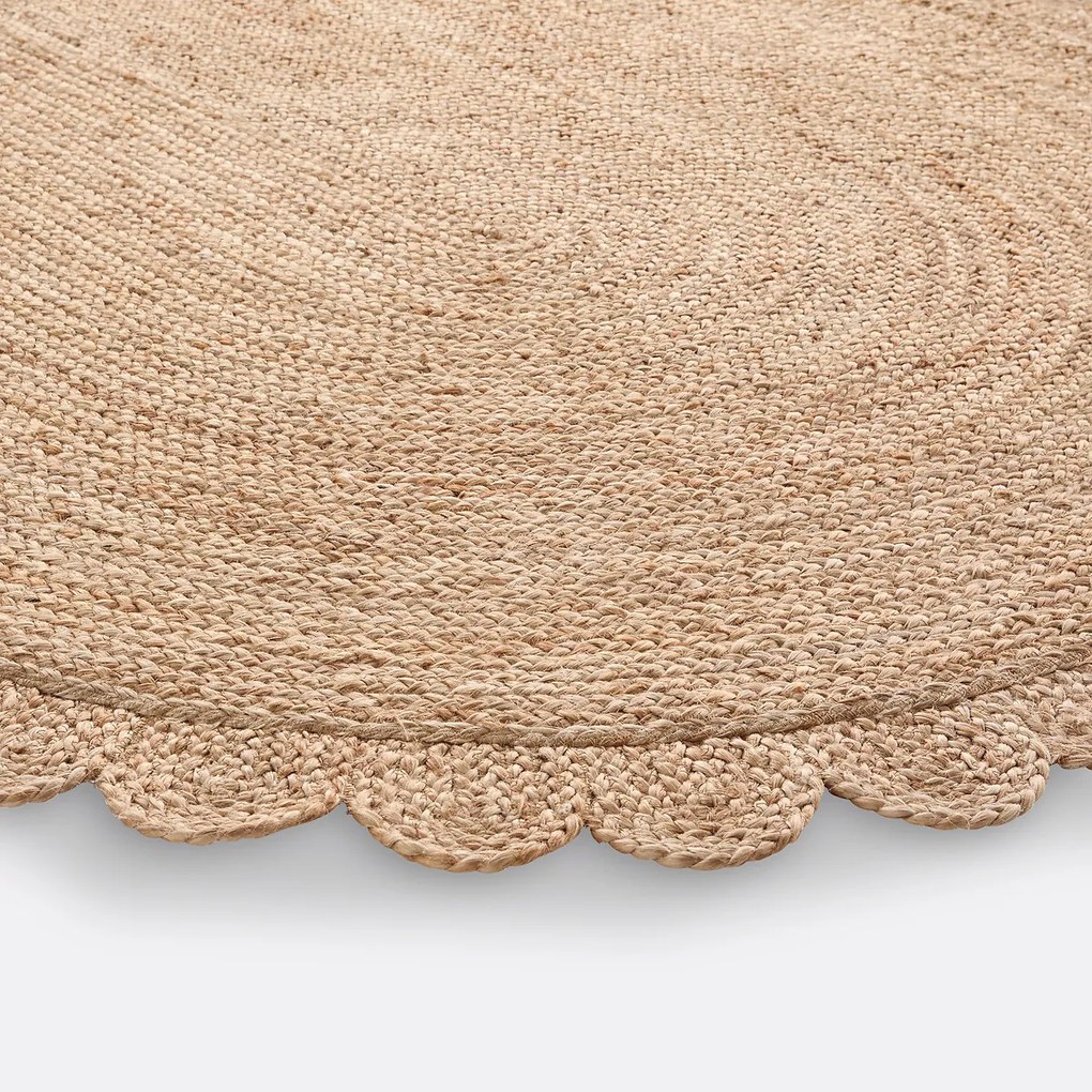 Ovalen vloerkleed in jute, Aftas
