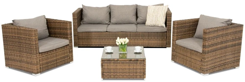 Roma Coffee 5 Tuinpunt bruin technorattan tuinmeubelen