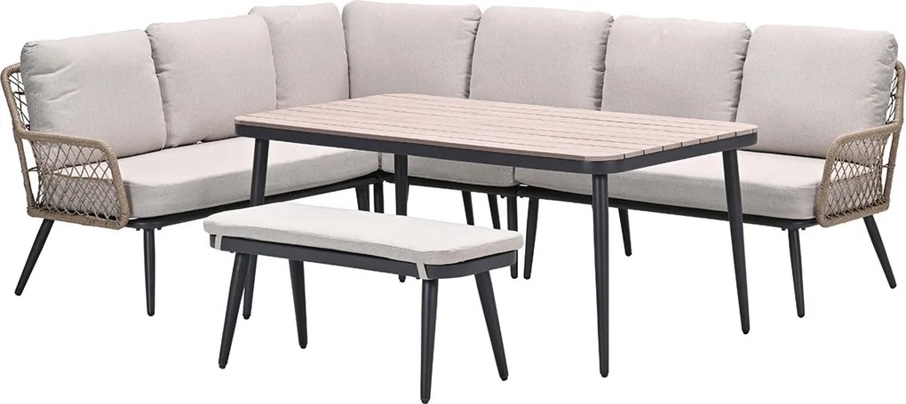 Garden Impressions Kalibo lounge dining set 6-delig - desert sand