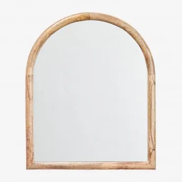 Wandspiegel 40x50 Cm In Patmos Mangohout Donker Handvat Hout - Sklum