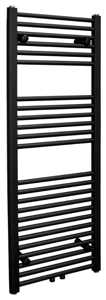 Sanicare design handdoekradiator 60x160cm midden aansluiting zwart mat