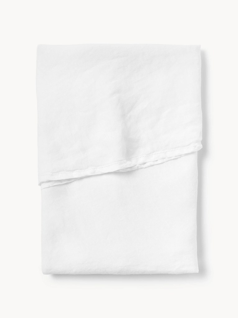 Ronde linnen tafelkleed Larissa met open zoom