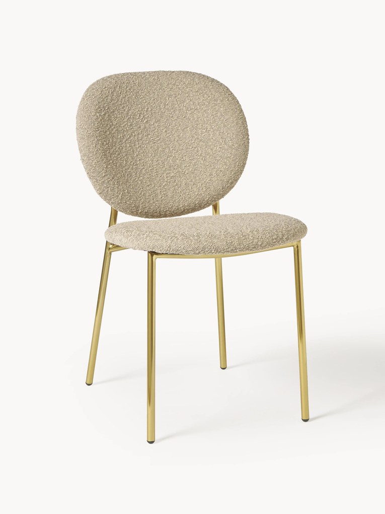 Bouclé gestoffeerde stoelen Ulrica, 2 stuks