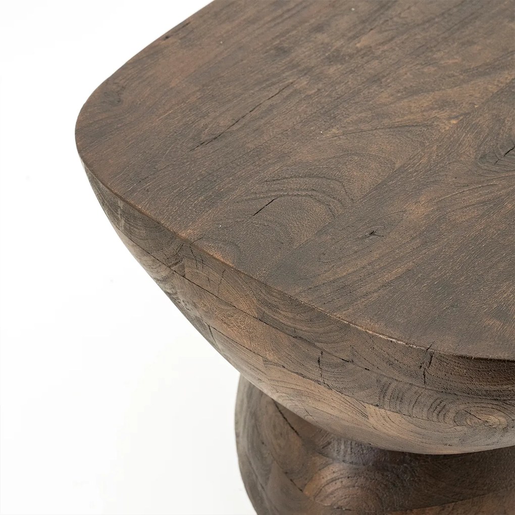 Salontafel Organisch Hout Bruin - 75 X 59cm.