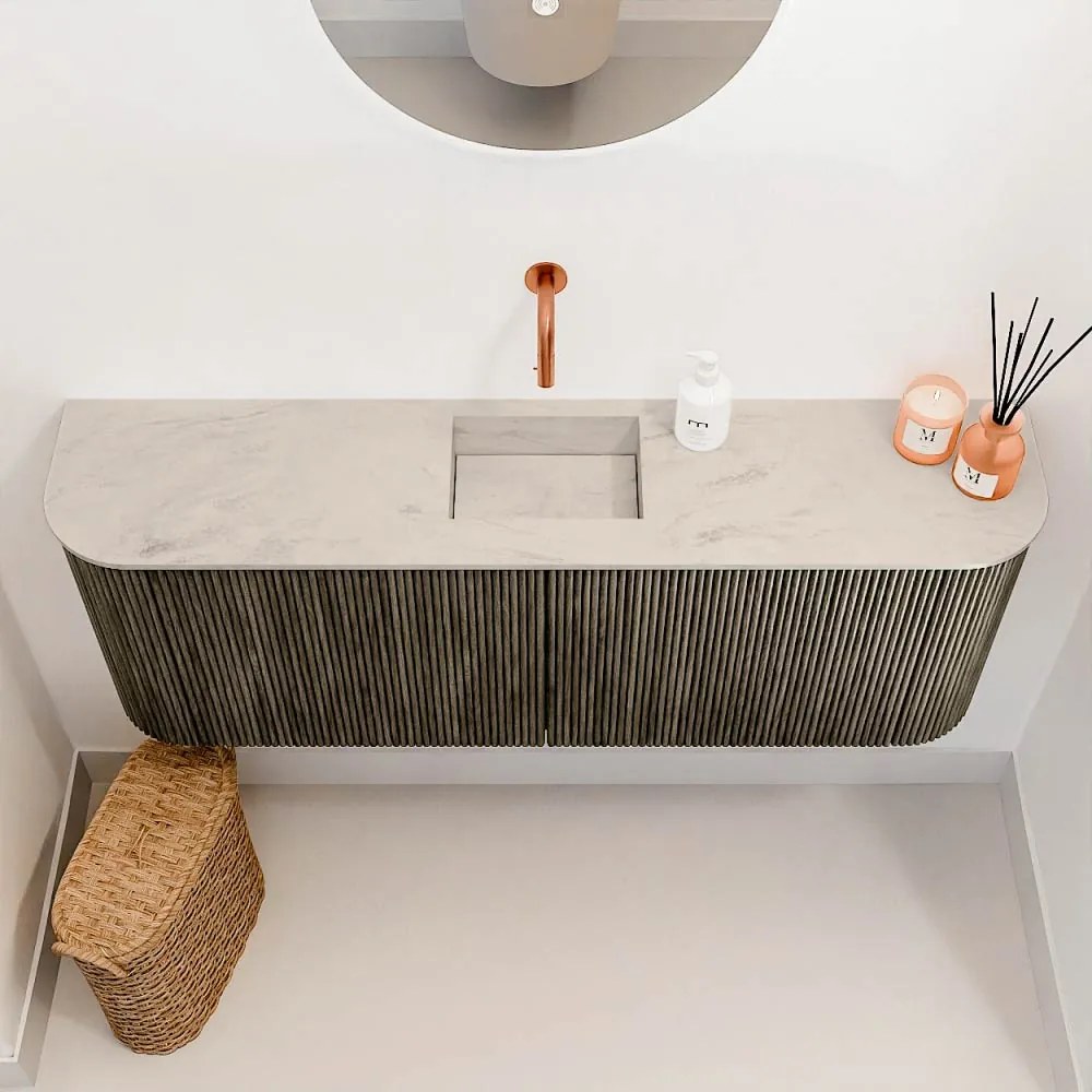 Mondiaz Joya DLux 115cm toiletmeubel ronding links/rechts shadow met wastafel faye midden zonder kraangat opalo