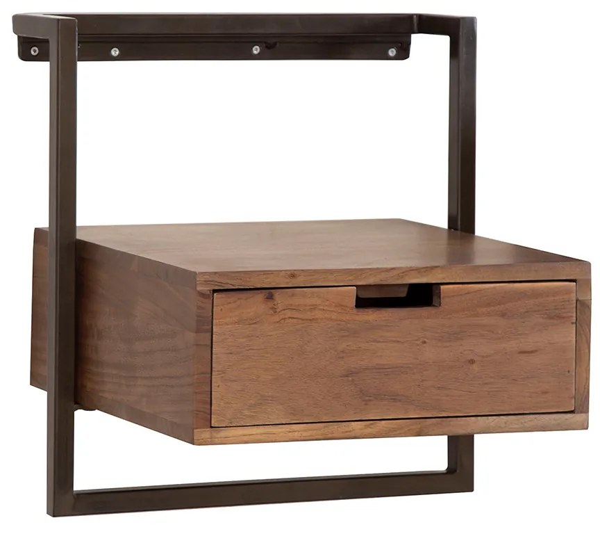 Hangend Nachtkastje Hout Donker - 44x35x45cm.