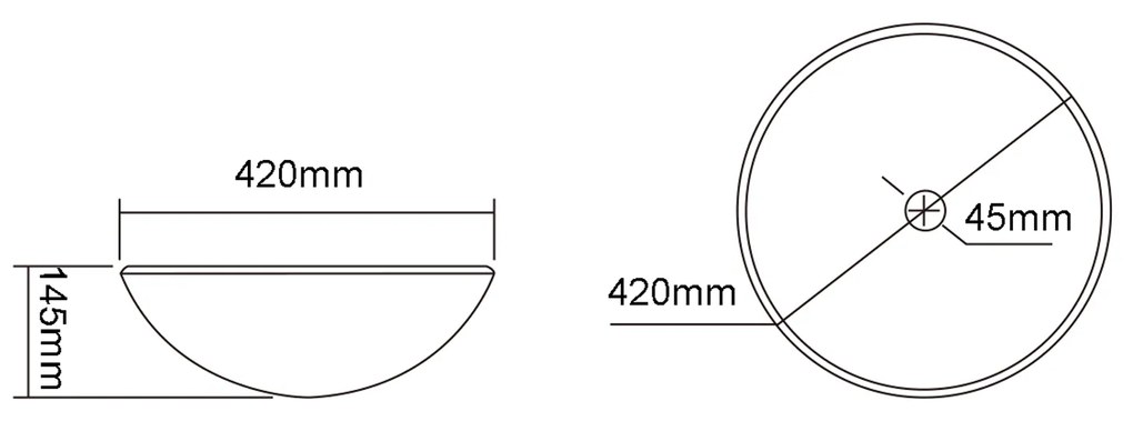 Sapho Telica glazen waskom 42x42cm mat wit