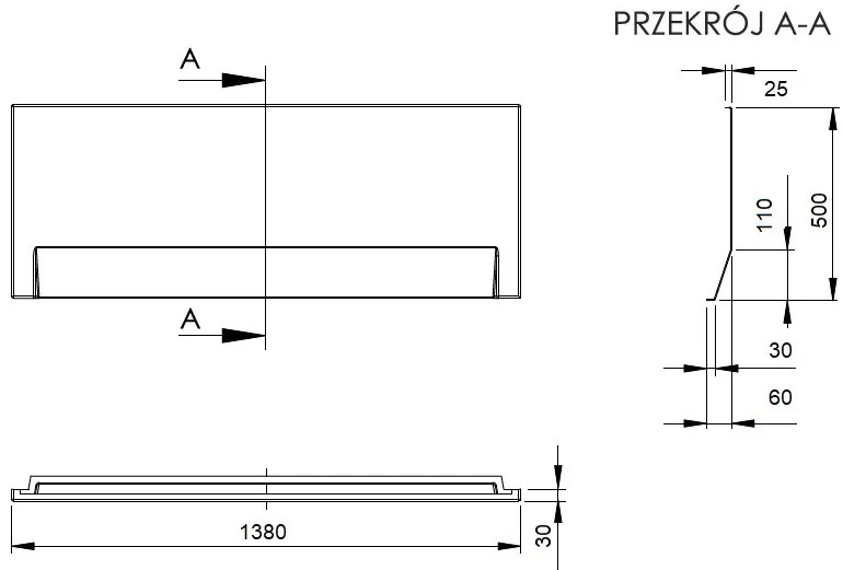 Plazan Modern Slim ligbad met paneel acryl 140x70cm wit glans