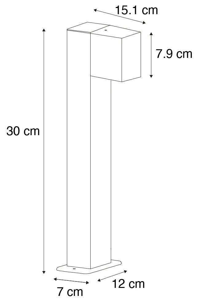 Industriële staande buitenlamp roestbruin 30 cm IP44 - Baleno GU10 IP44 Buitenverlichting