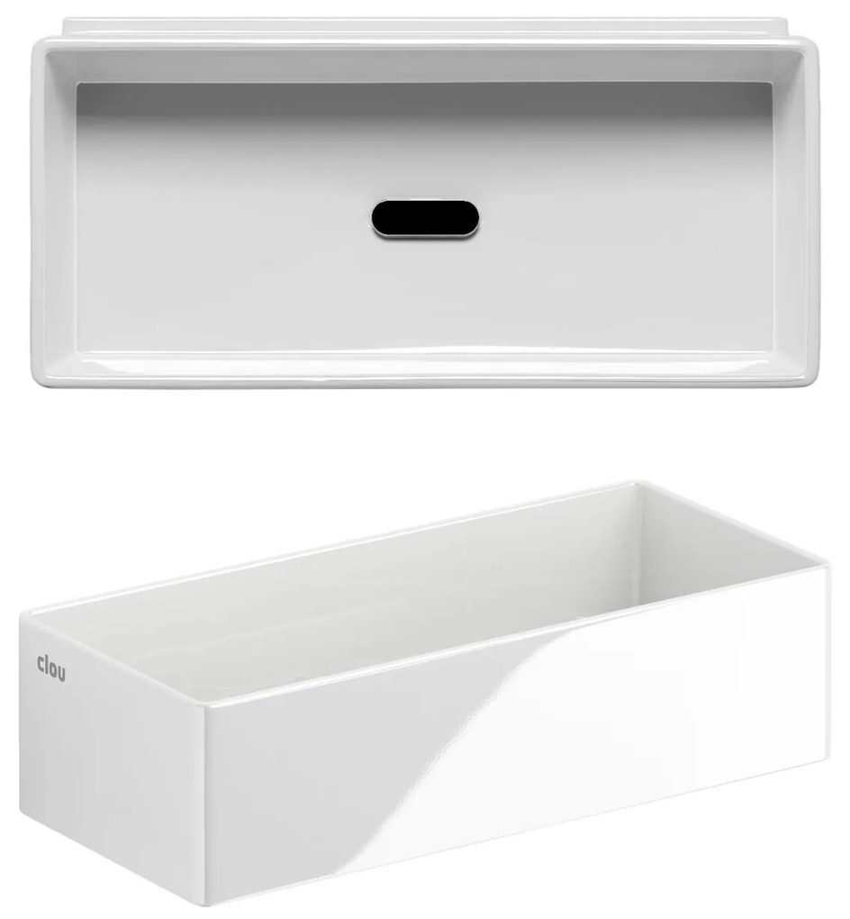 Clou New Flush 3.1 keramische fontein 38cm zonder kraangat wit glans