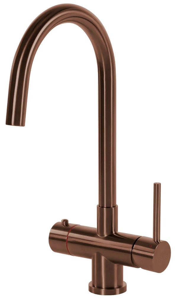 Selsiuz Inox kokend water kraan met titanium combi extra boiler en C-uitloopkraan copper