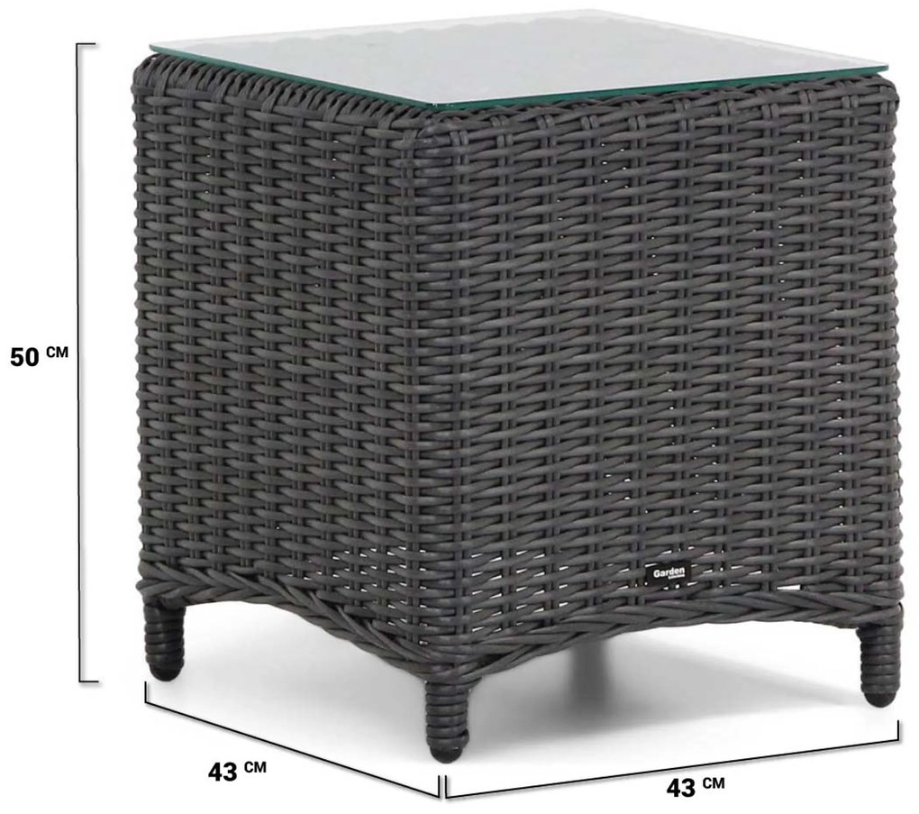 Bistroset 2 personen Wicker Zwart Garden Collections Chicago