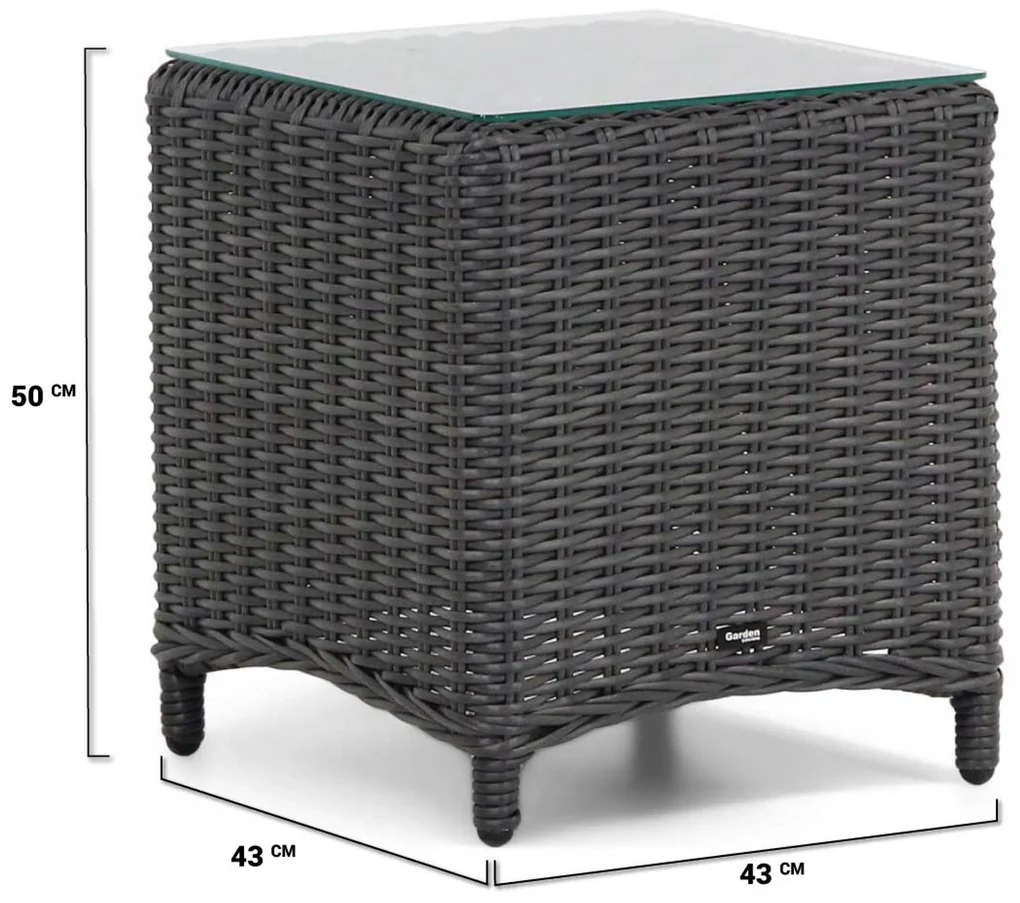 Bistroset 2 personen Wicker Zwart Garden Collections Chicago