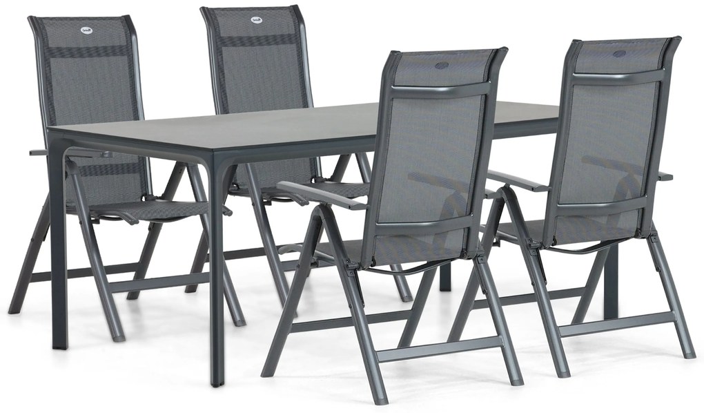 Tuinset 4 personen 180 cm Aluminium/textileen Grijs Hartman Alice/Cesar