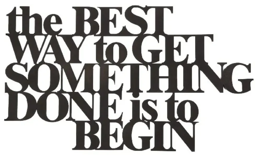 Homemania Wanddecoratie Words 70x41 cm staal zwart