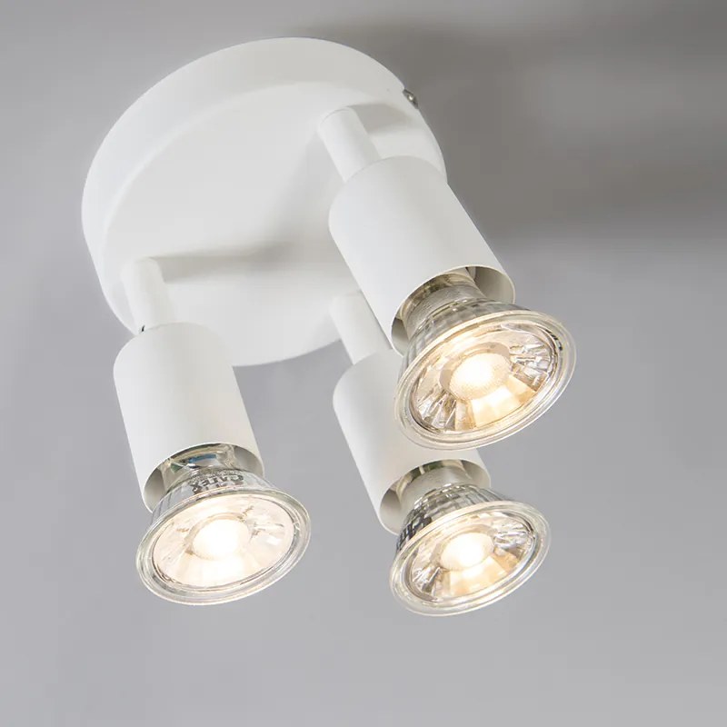 Moderne Spot / Opbouwspot / Plafondspot wit kantelbaar rond 3-lichts - Jeany Modern GU10 Binnenverlichting Lamp