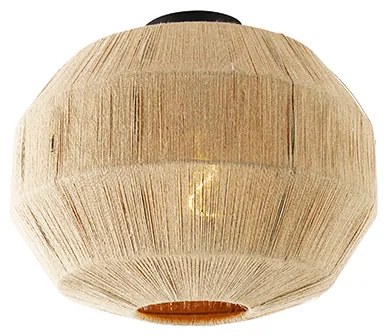 Oosterse plafondlamp zwart met touw - Riki