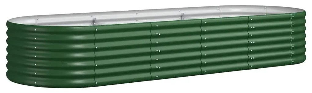 vidaXL Plantenbak 224x80x36 cm gepoedercoat staal groen