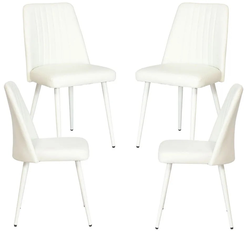 Pakket van 4 Vint kunstleren stoelen