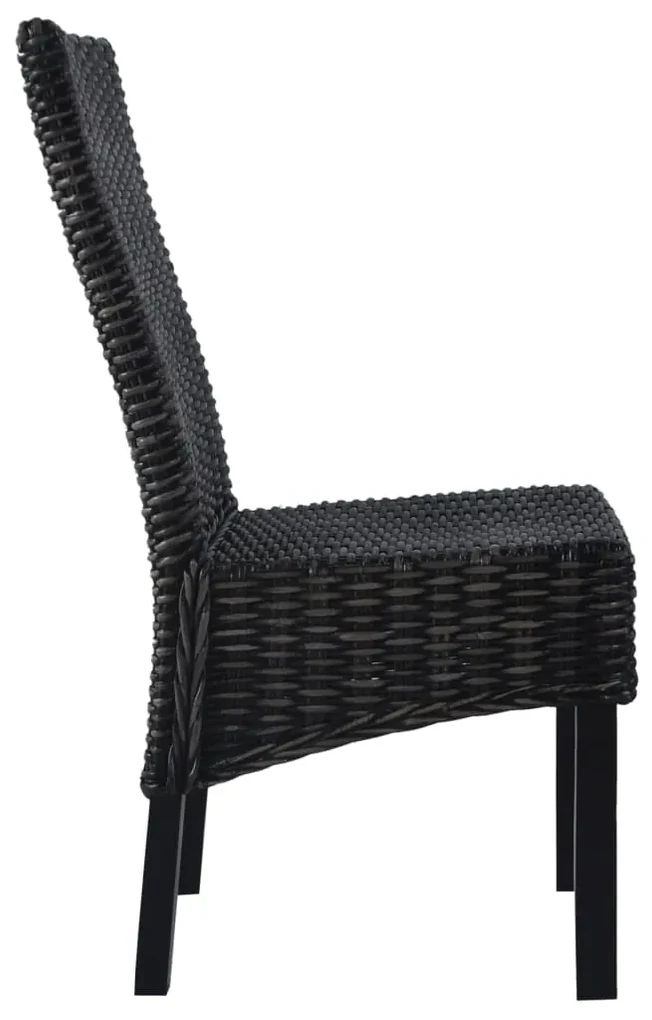 vidaXL Eetkamerstoelen 2 st kubu rattan en mangohout zwart