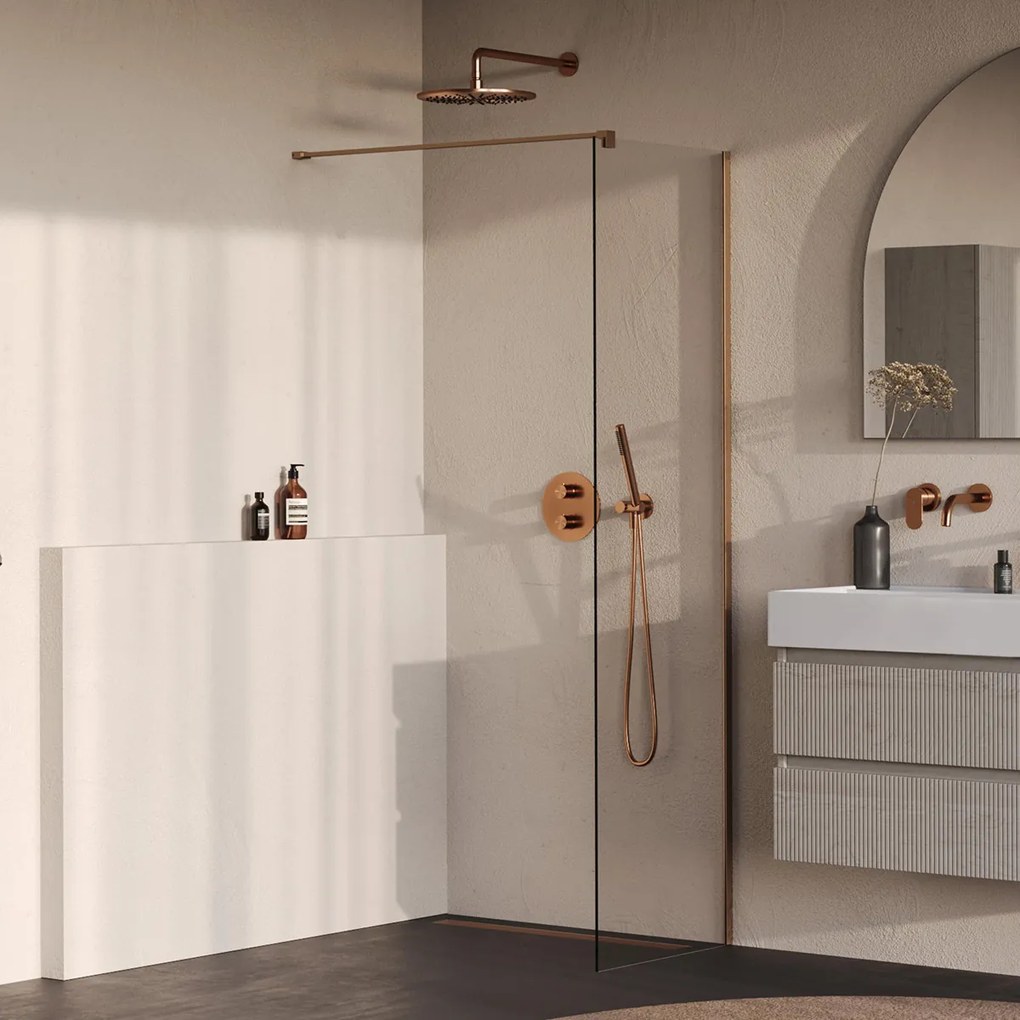 Brauer Oblivion inloopdouche helder glas 60cm koper geborsteld PVD