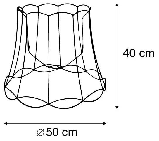 Metalen lampenkap zwart 50/40 - Granny Frame Retro Minimalistisch Draadlamp rond