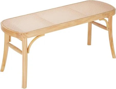 VEVOR Rotan Bank, Entree Bank, Tuinbank 1100 x 368 x 468 mm met Eikenhouten Poten, Halbank, Boho Bank met Handgevlochten Rotan, voor Woonkamer, Slaapkamer, Hal, Balkon