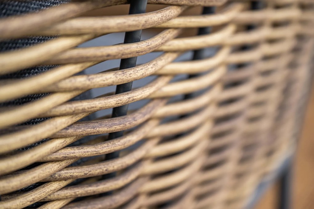 GI Bali loungeset (4-delig) - Naturel Rotan/Carbon Black