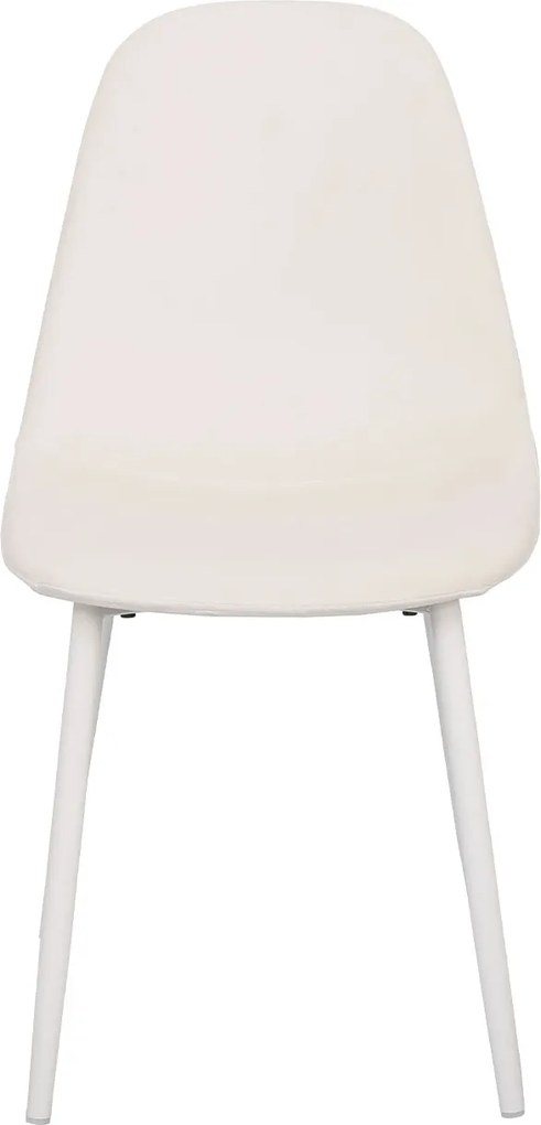 Set 2 White Teok Fluwelen Stoelen