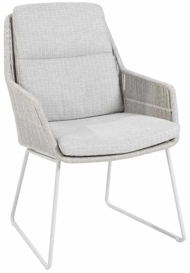 4 Seasons Outdoor Valencia Dining Chair Frozen With Cushions Rope Grijs