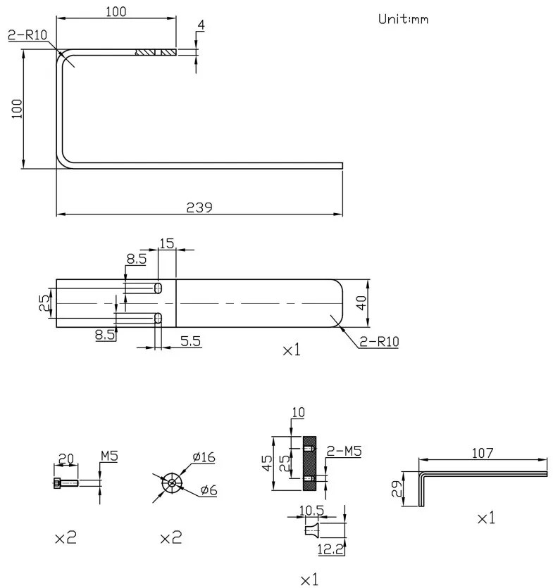 Eastbrook Warrington handdoekhouder 24cm antraciet mat