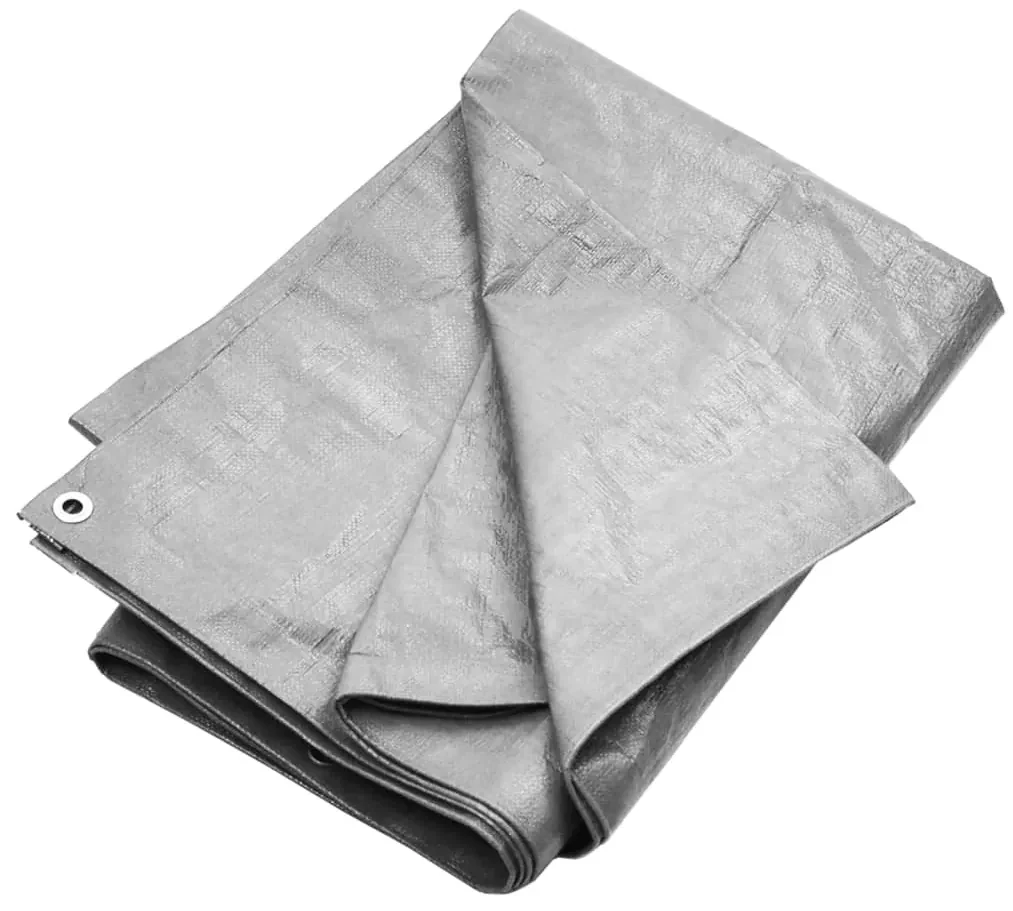 vidaXL Dekzeil 180 g/m² 6x8 m HDPE grijs