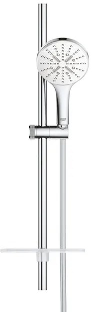 GROHE Rainshower SmartActive 130 Glijstangset - 60cm - ronde handdouche - 3 straalsoorten - gladde doucheslang - met zeepschaal - chroom/moon white 26577ls0