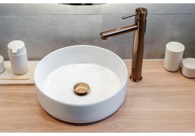 QeramiQ Dely waskom - 36x36x12cm - zonder overloop - rond - keramiek - glans wit SW241491