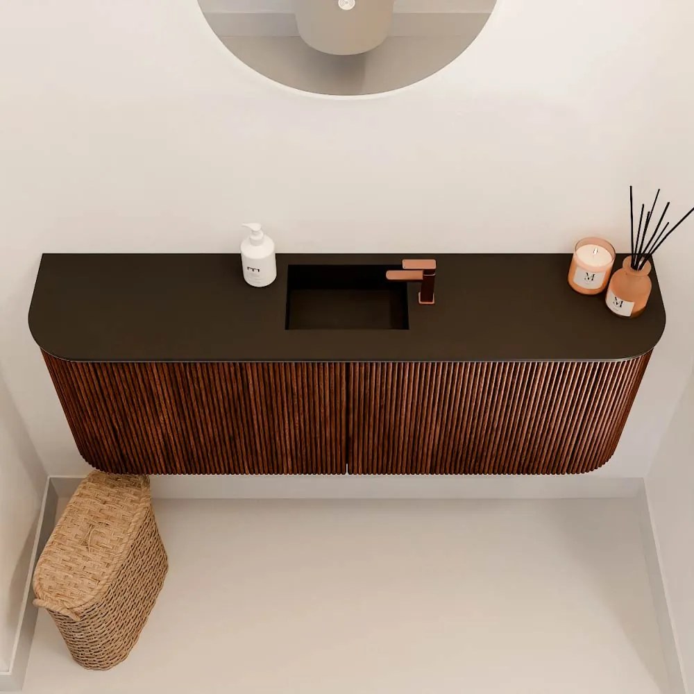 Mondiaz Joya 115cm toiletmeubel ronding links/rechts ruby met wastafel faye midden 1 kraangat urban
