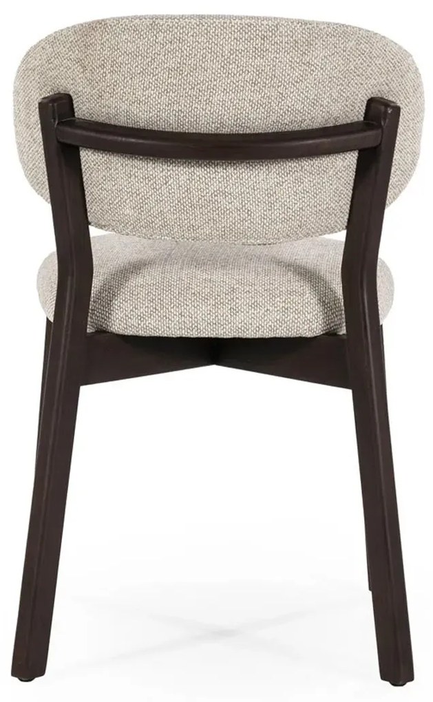 Eleonora Mikky Luxe Eetkamerstoel Walnoot Taupe En Stof